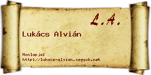 Lukács Alvián névjegykártya